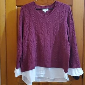 #51 - Elle Knit Sweater with Faux Dress Shirt